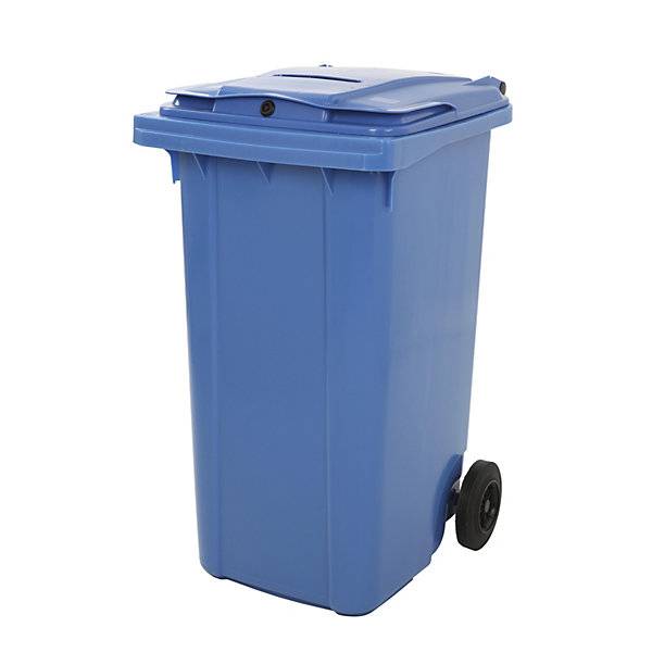 Mülltonne mit Einwurf 240 l mit Papierschlitz abschließbar blau. Vepa Bins Groothandel B.V. 17870249-0