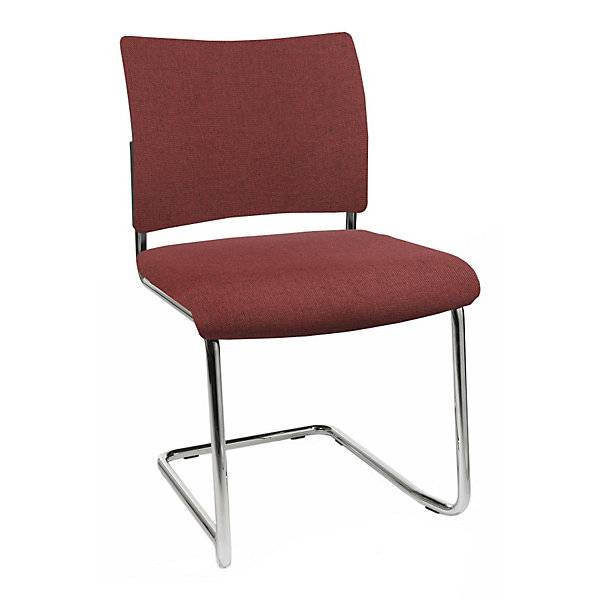 Besucherstuhl stapelbar Freischwinger Rückenlehne gepolstert VE 2 Stk bordeaux. Topstar GmbH 17596449