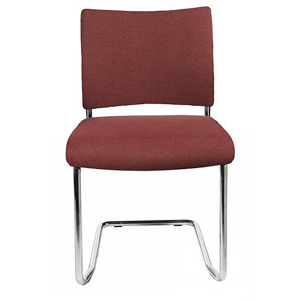 Besucherstuhl stapelbar Freischwinger Rückenlehne gepolstert VE 2 Stk bordeaux. Topstar GmbH 17596449-1