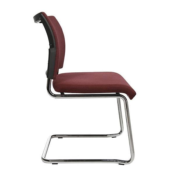 Besucherstuhl stapelbar Freischwinger Rückenlehne gepolstert VE 2 Stk bordeaux. Topstar GmbH 17596449-3