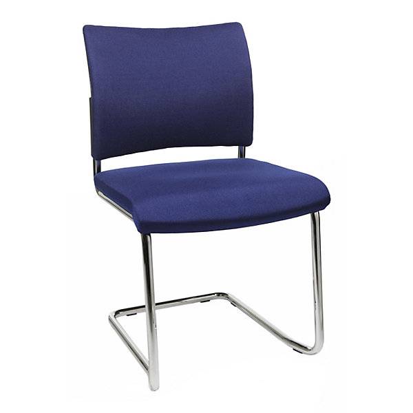 Besucherstuhl stapelbar Freischwinger Rückenlehne gepolstert VE 2 Stk blau. Topstar GmbH 17596549-0