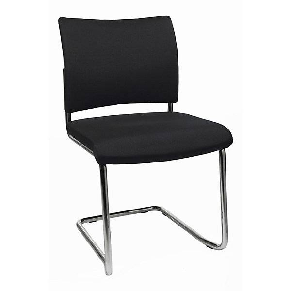 Besucherstuhl stapelbar Freischwinger Rückenlehne gepolstert VE 2 Stk schwarz. Topstar GmbH 17596649