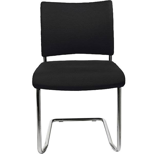 Besucherstuhl stapelbar Freischwinger Rückenlehne gepolstert VE 2 Stk schwarz. Topstar GmbH 17596649-1