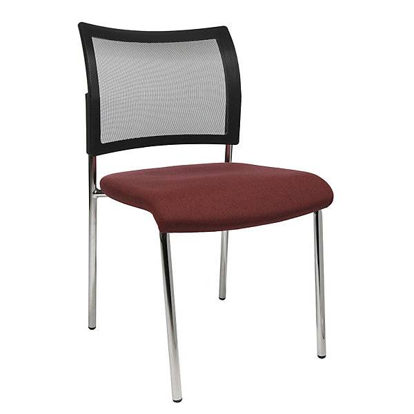 Besucherstuhl stapelbar 4-Fuß Netz-Rückenlehne VE 2 Stk bordeaux. Topstar GmbH 17596849