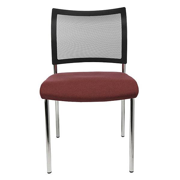 Besucherstuhl stapelbar 4-Fuß Netz-Rückenlehne VE 2 Stk bordeaux. Topstar GmbH 17596849-1