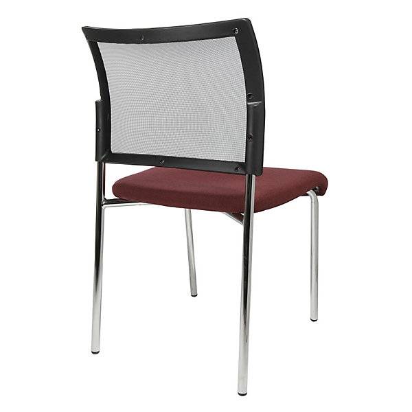 Besucherstuhl stapelbar 4-Fuß Netz-Rückenlehne VE 2 Stk bordeaux. Topstar GmbH 17596849-2