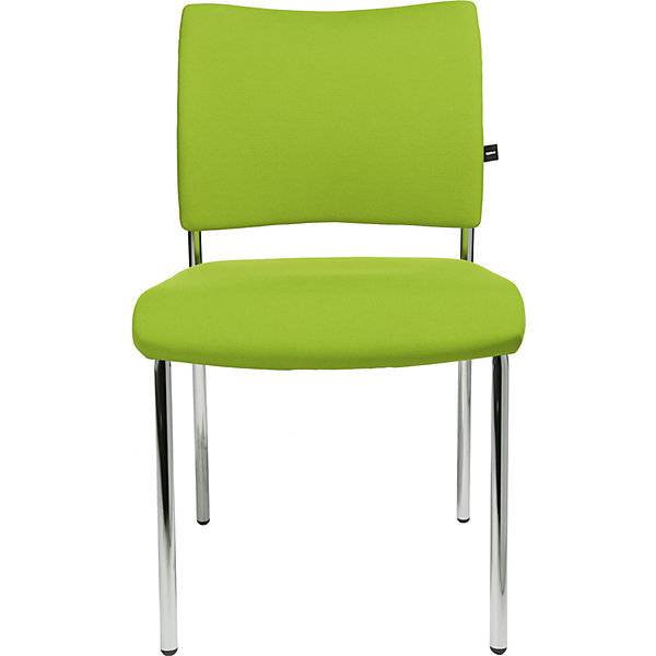Besucherstuhl stapelbar 4-Fuß Rückenlehne gepolstert VE 2 Stk apfelgrün. Topstar GmbH 17597149-1