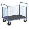 Plattformwagen mit Gitterwänden 3 hohe Gitterwände LxB 1250 x 800 mm Vollgummireifen. TAKKT Industrial &
