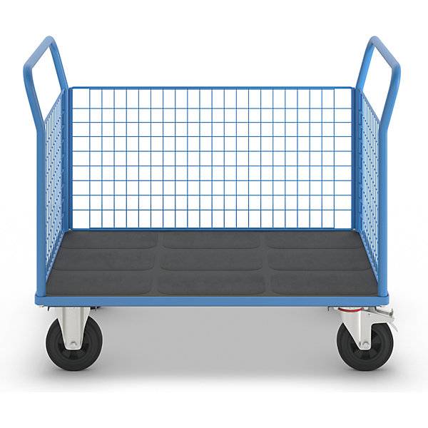 Plattformwagen mit Gitterwänden 3 hohe Gitterwände LxB 1250 x 800 mm Vollgummireifen. TAKKT Industrial &-2