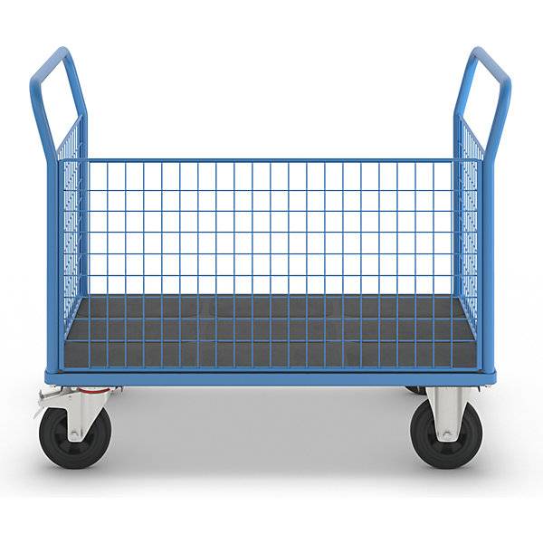Plattformwagen mit Gitterwänden 3 hohe Gitterwände LxB 1250 x 800 mm Vollgummireifen. TAKKT Industrial &-4
