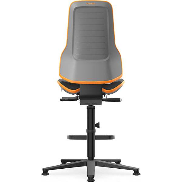 NEON Arbeitsdrehstuhl Gleiter Aufstiegshilfe Synchronmechanik Skintec Flexband orange. Bimos-Sitztechnik |-1