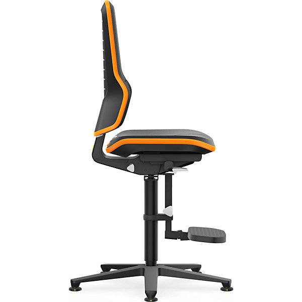 NEON Arbeitsdrehstuhl ESD Gleiter Aufstiegshilfe Synchronmechanik Skintec Flexband orange. Bimos-Sitztechnik-1