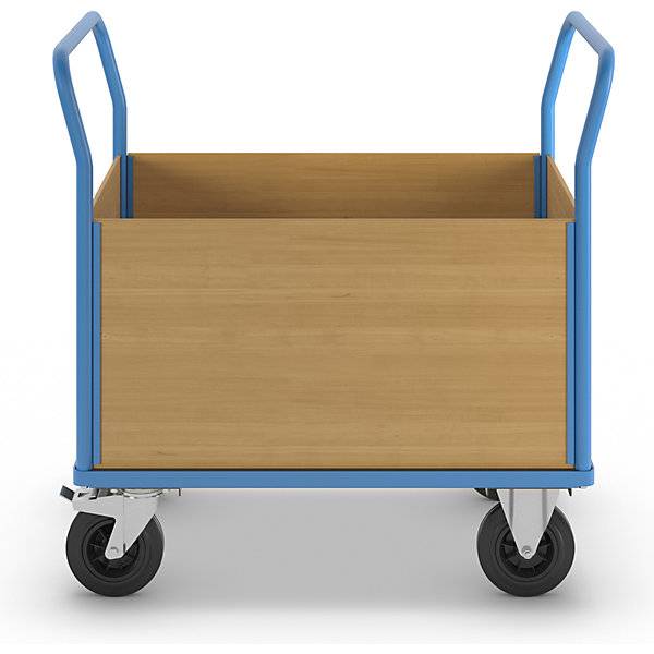 Plattformwagen mit Holzwänden mit 4 hohen Wänden LxB 1050 x 700 mm Vollgummi. TAKKT Industrial & Packaging-2