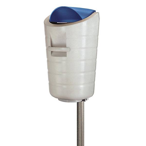 Outdoor-Abfallsammler Volumen 50 l BxHxT 444 x 744 x 325 mm grau Deckel blau. Vepa Bins Groothandel B.V.