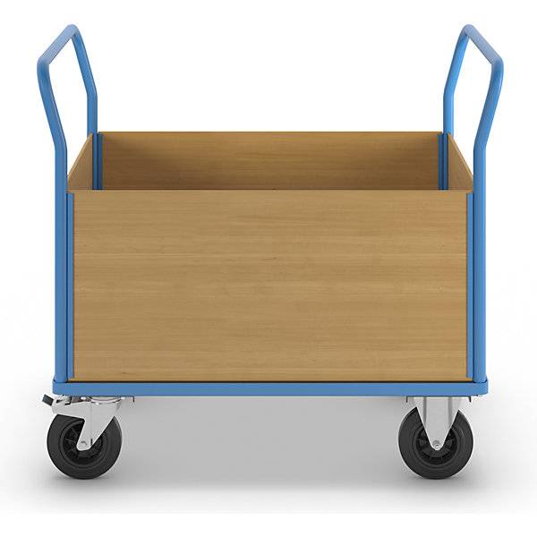 Plattformwagen mit Holzwänden mit 4 hohen Wänden LxB 1350 x 800 mm Vollgummi. TAKKT Industrial & Packaging-2
