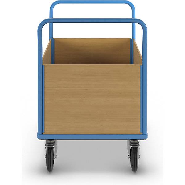 Plattformwagen mit Holzwänden mit 4 hohen Wänden LxB 1350 x 800 mm Vollgummi. TAKKT Industrial & Packaging-3