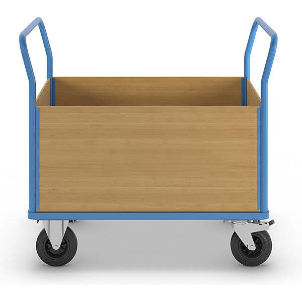 Plattformwagen mit Holzwänden mit 4 hohen Wänden LxB 1350 x 800 mm Vollgummi. TAKKT Industrial & Packaging-4