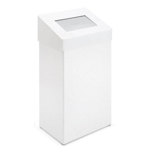Abfallsammler mit Pushdeckel Volumen 50 l BxHxT 380 x 680 x 250 mm Aluminium weiß. Vepa Bins Groothandel B.V.-0