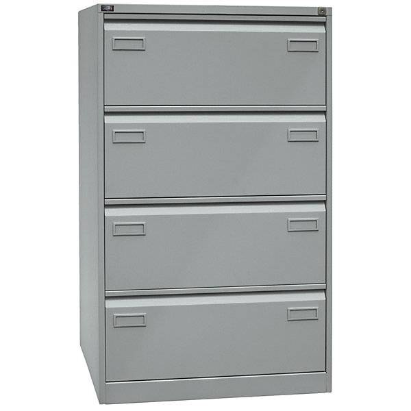Hängeregistraturschrank LIGHT 2-bahnig 4 Schübe DIN A4 silber. Bisley GmbH 18006949-0
