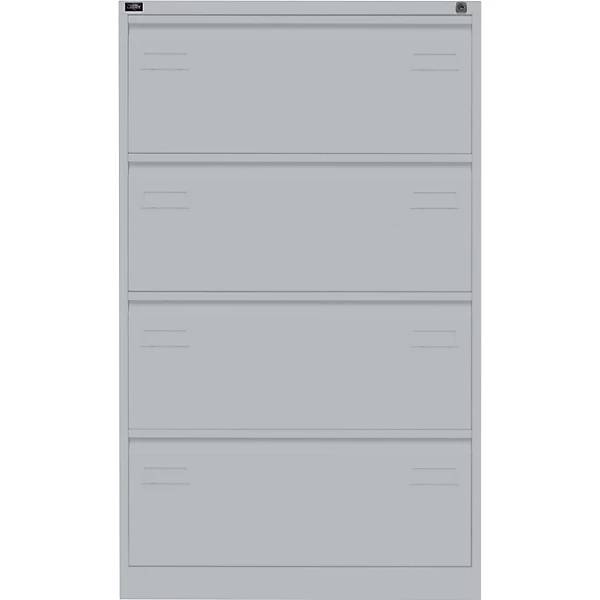 Hängeregistraturschrank LIGHT 2-bahnig 4 Schübe DIN A4 silber. Bisley GmbH 18006949-1