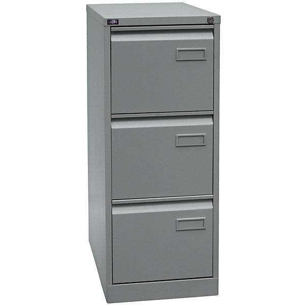 Hängeregistraturschrank LIGHT 1-bahnig 3 Schübe DIN A4 silber. Bisley GmbH 18019249