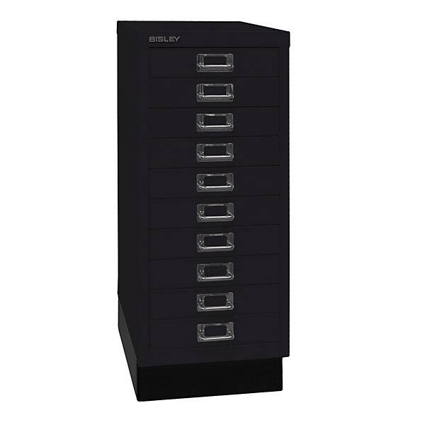 MultiDrawer™ 29er Serie mit Sockel DIN A4 10 Schubladen schwarz. Bisley GmbH 18021449-0
