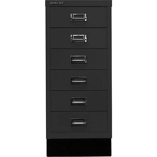 MultiDrawer™ 29er Serie mit Sockel DIN A4 6 Schubladen schwarz. Bisley GmbH 18023449-1