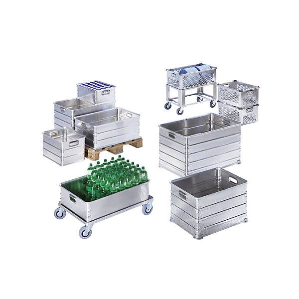 Alu Kiste, Lagerbox,Allzweckbox, Aluminium, Volumen 55 l, BxTxH 380x580x325 mm-1