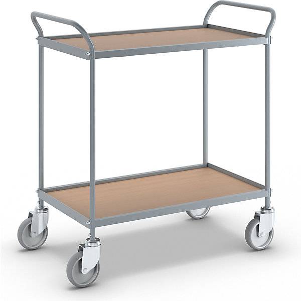 Servierwagen Etagenhöhe 590 mm 2 Etagen mit 4 Lenkrollen Rad-Ø 125 mm. TAKKT Industrial & Packaging GmbH-0