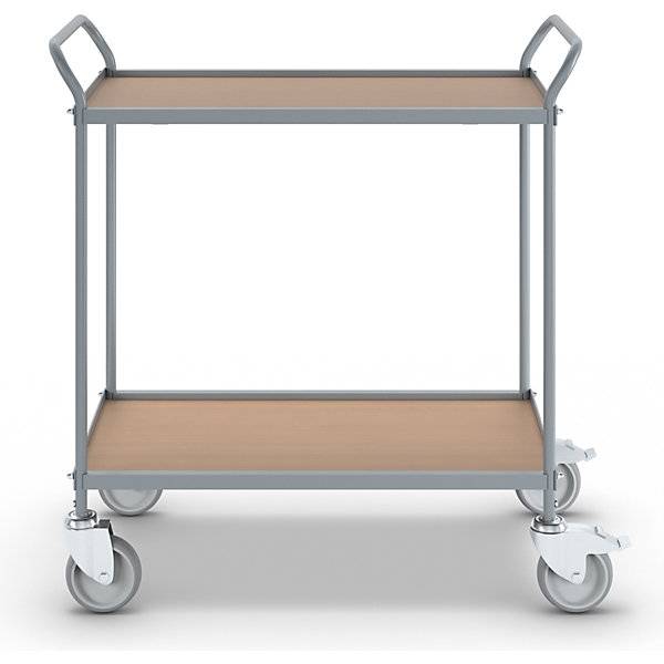 Servierwagen Etagenhöhe 590 mm 2 Etagen mit 4 Lenkrollen 2 mit Doppelstopp Rad-Ø 125 mm. TAKKT Industrial &-3