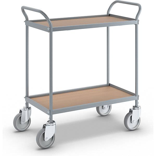 Servierwagen Etagenhöhe 530 mm 2 Etagen mit 4 Lenkrollen Rad-Ø 125 mm. TAKKT Industrial & Packaging GmbH-0