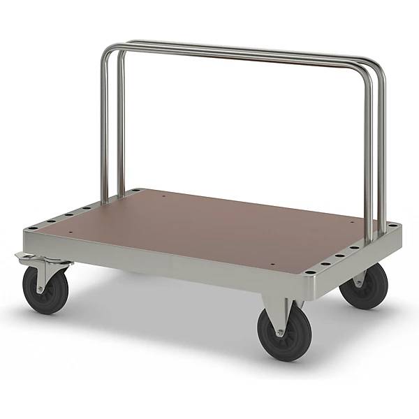 Kongamek Plattformwagen verzinkt 300mm hoch mit 2 Stahlbügeln und Ladefläche 1140x800mm aus MDF mi-1