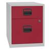 Mobiler Beistellschrank PFA 1 Schublade 1 Hängeregistratur lichtgrau / kardinalrot. BISLEY 18032949
