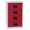Beistellschrank PFA 4 Universalschubladen lichtgrau / kardinalrot. BISLEY 18036249