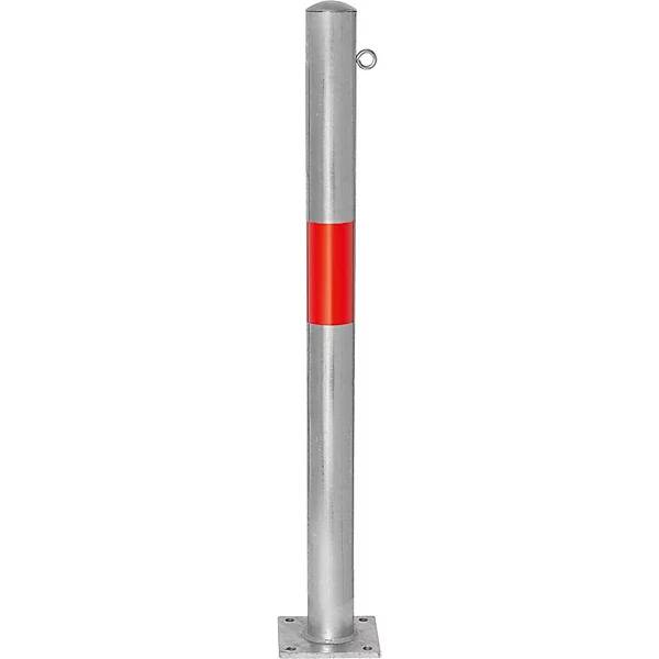 Sperrpfosten Morion zum Aufdübeln Ø 76 mm feuerverzinkt / rot reflektierend 1 Öse. Moravia Wiesbaden|