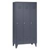 Spind Berlin 2 3 Abteile blaugrau Breite 900 mm flache Dachform. Wolf 22308549