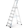 Profi-Stufenleiter einseitig begehbar Aluminium eloxiert mit Werkzeugablage für Handwerk und Industrie 6