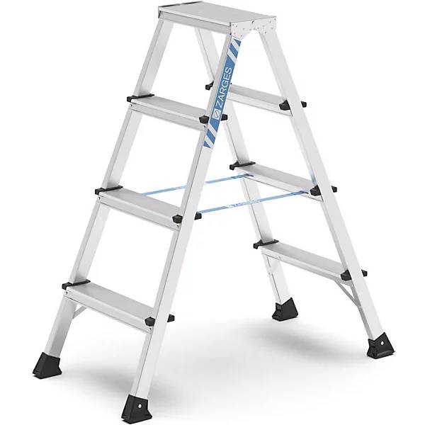 Profi-Stufenleiter eloxiert beidseitig begehbar 2 x 4 Stufen. Zarges GmbH 23577649-0