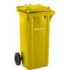 Mülltonne aus Kunststoff DIN EN 840 Volumen 120 l BxHxT 505 x 1005 x 555 mm gelb. TAKKT Industrial & Packaging
