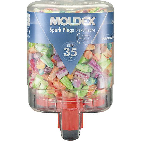 Gehörschutzstation inklusive Stöpsel SparkPlugs® bunt SNR 35 dB inklusive 250 Paar Spark Plugs®. Moldex-Metric