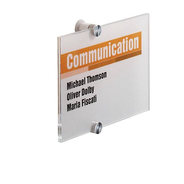 Türschild CRYSTAL SIGN aus Acrylglas VE 5 Stk HxB 148 x 210 mm. Durable | Hunke & Jochheim GmbH & CO. KG-0