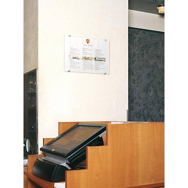 Türschild CRYSTAL SIGN aus Acrylglas für DIN A3 HxB 420 x 297 mm. Durable | Hunke & Jochheim GmbH & CO. KG-1