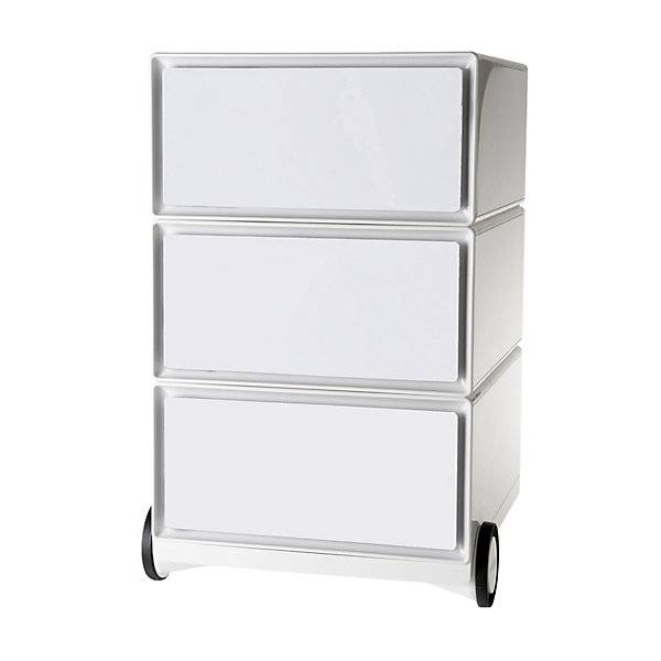 Rollcontainer easyBox® 3 Schubladen weiß / weiß. PAPERFLOW S.A.S | | LE HUB BATEMENT 5 1ER ETAGE 42606449