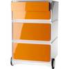 Rollcontainer easyBox® 2 Schubladen 2 Schübe flach weiß / orange. PAPERFLOW S.A.S | | LE HUB BATEMENT 5 1ER