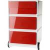 Rollcontainer easyBox® 2 Schubladen 2 Schübe flach weiß / rot. PAPERFLOW S.A.S | | LE HUB BATEMENT 5 1ER