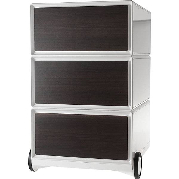 Rollcontainer easyBox® 3 Schubladen weiß / Wenge. PAPERFLOW S.A.S | | LE HUB BATEMENT 5 1ER ETAGE 45717849