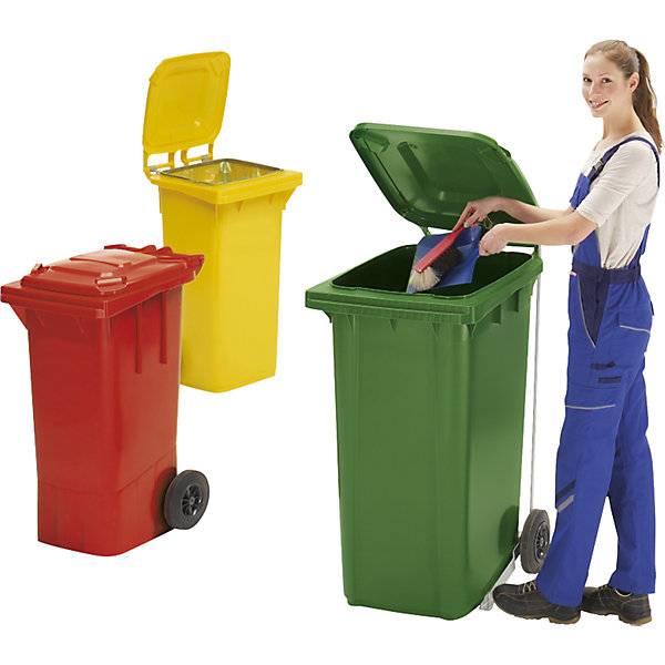 Mülltonne aus Kunststoff DIN EN 840 Volumen 120 l BxHxT 505 x 1005 x 555 mm anthrazit ab 5 Stk. TAKKT-3