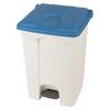 Treteimer Volumen 45 l BxHxT 410 x 600 x 400 mm weiß Deckel blau. Probbax S.A.R.L. 47461449