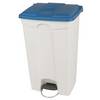 Treteimer Volumen 90 l BxHxT 505 x 790 x 410 mm weiß Deckel blau. Probbax S.A.R.L. 47462949