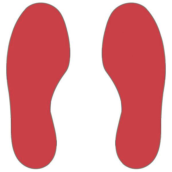 PVC-Bodenmarkierungen Füße 25 rechte / 25 linke VE 50 Stk rot. TAKKT Industrial & Packaging GmbH 47494249